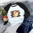 thumbnail image 2 of USSUMA Tee Shirts Womens Graphic Vintage - Ladies Winter Print Tunics Xmas Letter Print Womens Casual Crewneck Sweatshirts Loose Fit Print Holiday Shirts for Women Graphic Tees, 2 of 7