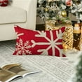 thumbnail image 5 of Heduofu Red Christmas Snowflake Lumbar Pillow Covers 12x20 Set of 2, Winter Holiday Throw Pillow Covers, Outdoor Rectangle Christmas Pillows for Porch 12x20inch, 5 of 9