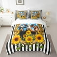 thumbnail image 2 of Erosebridal Rustic Cow Bedding Sets Twin Size, Sunflower Comforter Sets with Sheets, Stripe Decor, 7 Pieces, 2 of 5