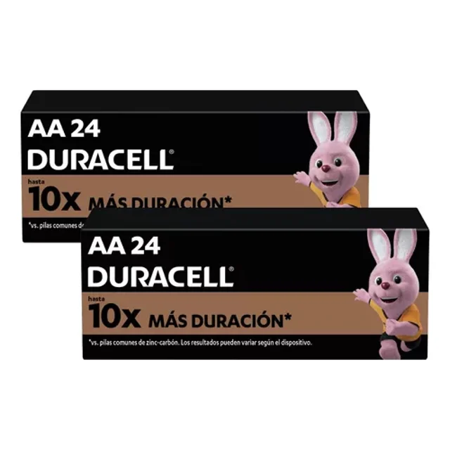 Paquete 48 Pilas Duracell AA Alcalina Larga Duracion Kit