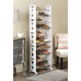 thumbnail image 2 of Whitmor 10-Tier Free-Standing Shoe Rack, Space-Saving Shoe Tower Organizer, 30-Pair Capacity, White, 2 of 4