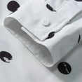 thumbnail image 3 of Wyobmus Men's Polka Dots Shirt Button Down Tshirt Flip Collar Long Sleeves Business Affairs Tops B-Black, 3 of 8