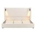 thumbnail image 4 of [Luckynote]King Size Upholstered Bed Frame with High Wingback Headboard,Reading Lamp and USB port,Beige, 4 of 10