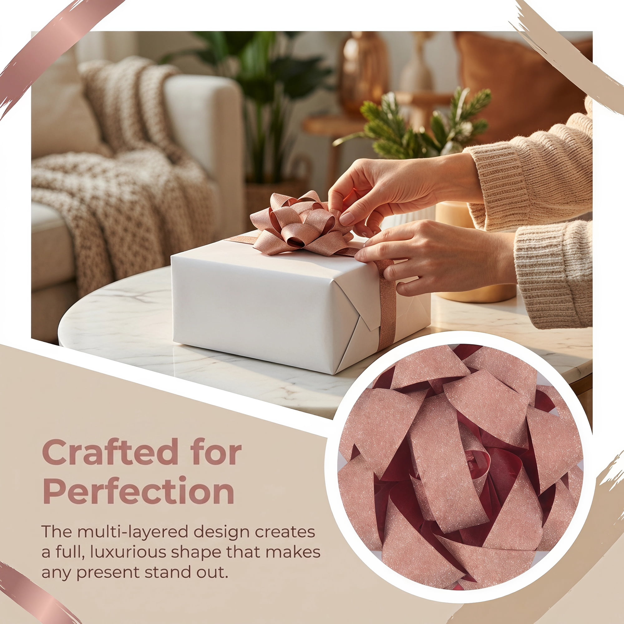 Unique Bargains Pre-Made Gift Bows for Creative Gift Wrapping and Decoration Pink