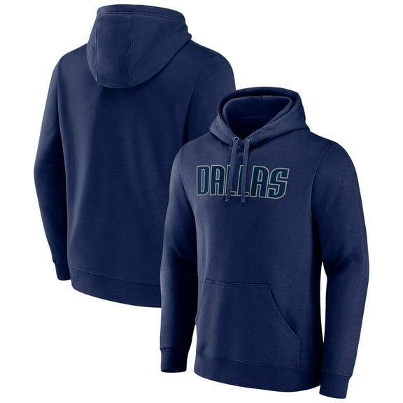 Men's Navy Dallas Mavericks Wordmark Team Pullover Hoodie