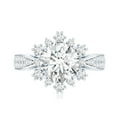 thumbnail image 4 of Rosec Jewels Lab Diamond Engagement Ring Women (2 Carat, 8 mm - EF-VS Grade) - Floral Statement Ring with Jewelry Box, 925 Sterling Silver, US 4.00, 4 of 8