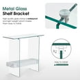 thumbnail image 3 of ivinta Narrow Glass Console Table with Storage Modern Sofa Table Entryway Table Glass Writing Desk Small Computer Desk TV Table Buffet Table Modern Accent Table for Small Space, 3 of 8