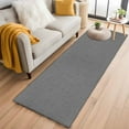 thumbnail image 3 of Dark Gray 2x6 Kitchen Runner Rug, Farmhouse Burlap Solid Grey Color Modern Linen Texture Non-Skid Rubber Backing Large Rectangle Rugs - Living Room Bedroom Office, Indoor Floor Carpets Washable Rug, 3 of 9