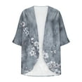 thumbnail image 4 of Frostluinai Floral Cardigans for Women Boho Chiffon Cardigans Open Front 3/4 Sleeve Kimono Cover Up Plus Size Flowy Jackets Gifts, 4 of 5