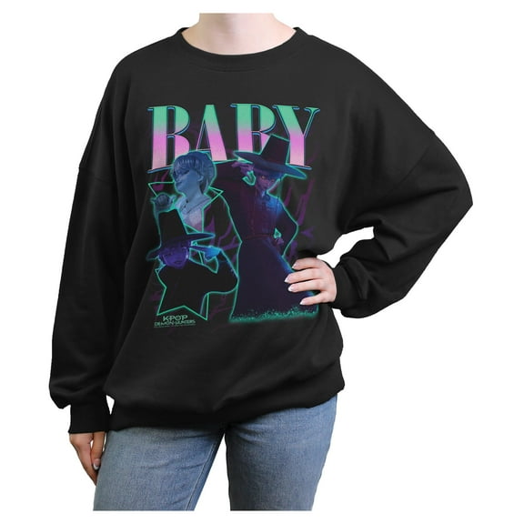 Juniors KPop Demon Hunters Baby Saja Collage Stars Sweatshirt