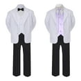 thumbnail image 2 of 5-7pc Formal Black White Suit Set Lilac Bow Necktie Vest Boy Baby Sm-20 Teen, 2 of 3