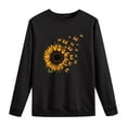 thumbnail image 4 of 2023 Chandail Surdimensionné pour Femmes Mode Col Rond Décontracté Manches Longues Chandail Imprimé Hauts Blouse Coupe Ample Hauts pour Femmes, 4 of 5
