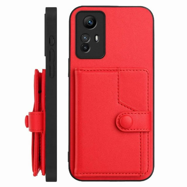 FOXDOCK Case for Xiaomi Redmi NOTE12s 4G RFID-Blocking Card Holder - Stylish Button Closure Design