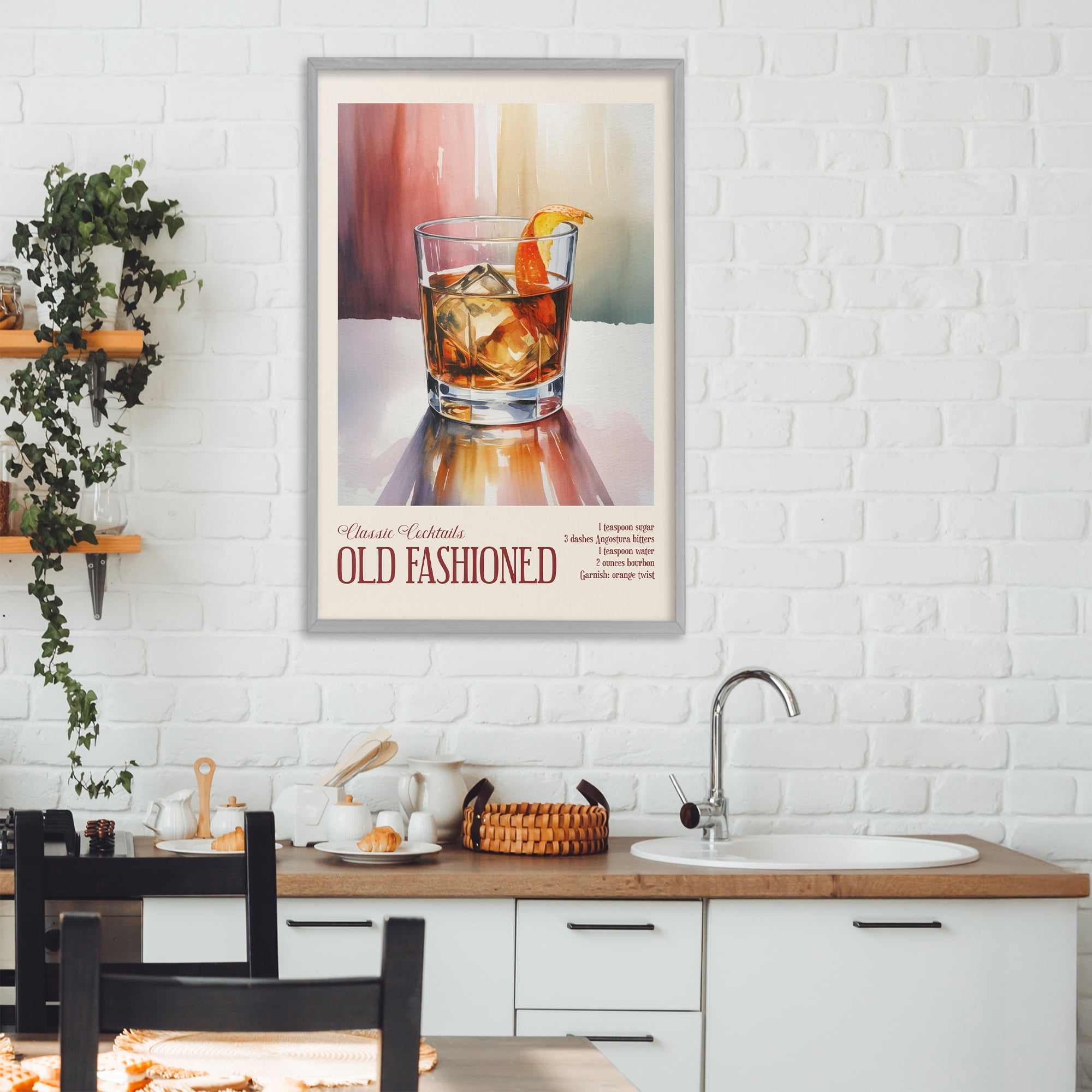 Stupell Industries Old Fashioned on Surface Gray Framed Giclee Art, design by Andreas Magnusson