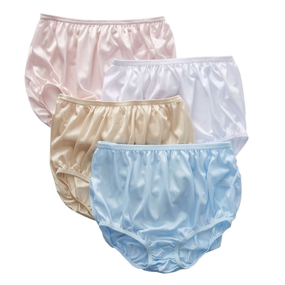 Nylon Brief Panty (Style 331/Plain Jane) 4 Pack in Assorted Pastels Size 15