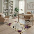 thumbnail image 2 of ODIKA 4'x6' Washable Area Rug Floral Vintage Rustic Bloom Cluster With Songbird And Scroll Motifs for Home Office, Under Desk, Non-Slip Chair-Friendly, Flatwoven, 2 of 7