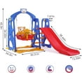 LAZY BUDDY 4 in 1 Kids Slide Swing Set HDPE Toddler Slide Play Climber Backyard Playground