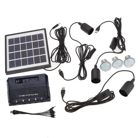 

Walmeck 4W Solar Powered Panel 3 LED Light Lamp USB 5V Cell Mobile Phone Home System Kit Garden Pathway Stair Camping Fishing Outdoor