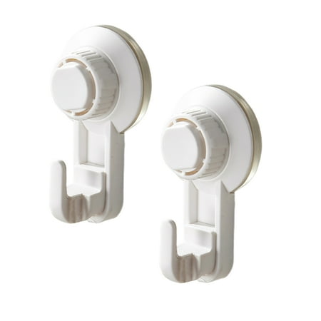 

HOMEMAXS 2Pcs Suction Cup Hooks Punch-Free Hook Wall-Mounted Hook Multifunctional Pothook Clothes Hanger White