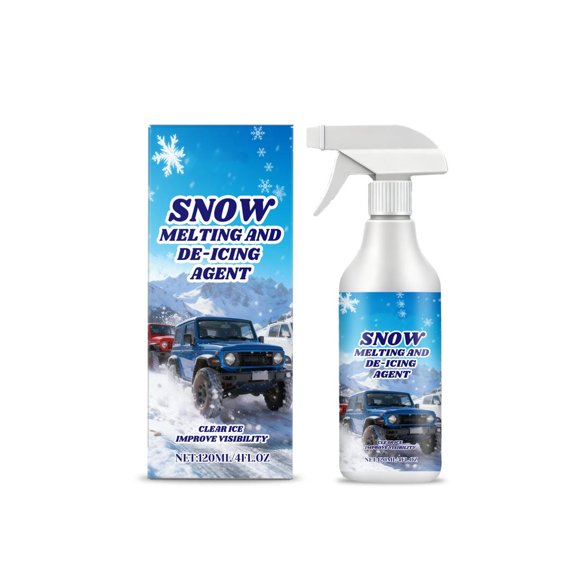De-Icer for Car Windshield Defroster Spray, Window Snow Spray, Deicing Spray, Melting Spray, Deicer for Car Windshield, Winter Car Essentials, Fast Ice & Snow Melting Spray 120ml