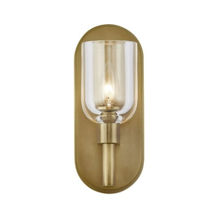

WV338101VBCC-Alora Lighting-Lucian - 1 Light Bath Vanity-9 Inches Tall and 3.63 Inches Wide-Vintage Brass Finish-Clear Crystal Glass Color