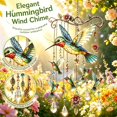 thumbnail image 3 of Hotyverty Graceful Hummingbird Wind Chime, Wind Chimes for Outside, Stained Glass & Crystal Sun Catcher Windchime, Colorful Bird Yard Decorations Outdoor, Memorial Gardening Gift for Women #A, 3 of 8