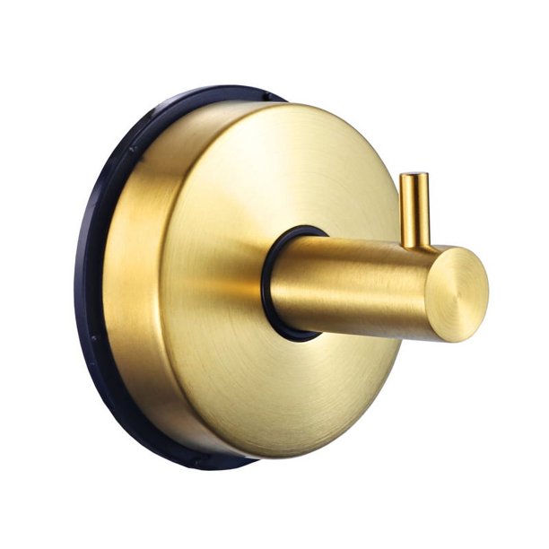 Gancho con ventosa Toallero de baño con potente ventosa Gancho para ducha Soporte para albornoz montado en la pared Gancho para ropa con ventosa Paño de cocina sin taladrar en acero inoxidable dorado