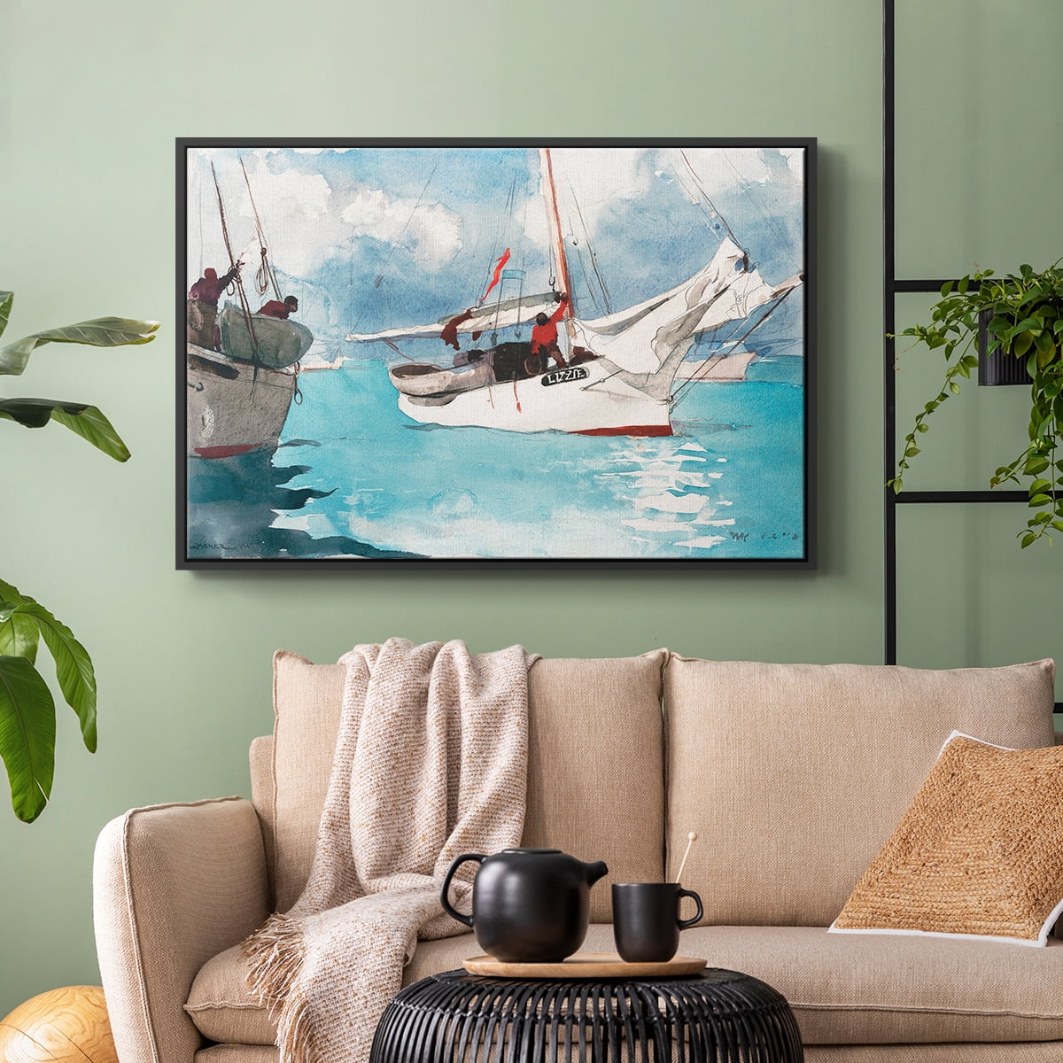 Vintage Landscape-CXXXIV By Wexford Home Framed in Black Wood Gallery Wrapped Canvas 17 in. x 25 in.