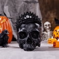 thumbnail image 2 of MyGift Matte Black Resin Human Skull, Halloween Party Decoration, 2 of 5