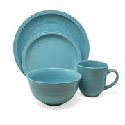 Blue Harbor 16-Pieces Turquoise Farmhouse Dinnerware Set
