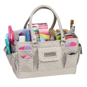 Deluxe Store Tote Craft Organizer, Tan Dot
