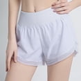 thumbnail image 3 of Pantalones cortos para correr de cintura alta para mujer con forro, pantalones cortos deportivos para senderismo y entrenamiento, bolsillos, 3 of 6