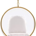 thumbnail image 6 of HomeRoots 520605 42 x 42 x 25 in. White & Gold Acrylic & Faux Leather Hanging Balloon Chair, 6 of 7
