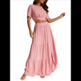 thumbnail image 1 of Falda Larga de Verano 2025 para Mujer, , con Abertura, Elástica, Cintura Alta, Corte A, para Playa Rosa XL, 1 of 8