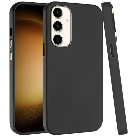 For Samsung Galaxy A16 5G Slim Classic Hybrid Around Rubber Gummy Gel Slick Hard PC Silicone TPU Chromed Button Cover, XPM Phone Case [Black]