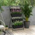 thumbnail image 2 of imerelez 4 Tier Vertical Raised Garden Bed, Indoor Outdoor Raised Planter Box with Wheels, Movable Elevated Herb Garden Planter with Drainage Holes for Herbs Flowers Vegetables Plants, 2 of 9