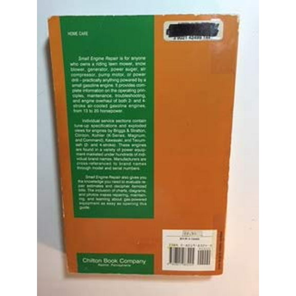 Pre-Owned Chilton's Small Engine Repair 13 Hp to 20 Hp, 9780801983245, 080198324X, Paperback,