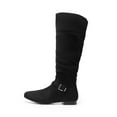 thumbnail image 2 of DREAM PAIRS Women's Platform Knee High Boots Fashion Flat Pull On Fall Weather Slouchy Wild Knee High Boots BLACK US SIZE 10, 2 of 7
