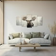 thumbnail image 2 of ZHONGYUTONG Moose Canvas Wall Art 5 Pieces Elk Deer Picture Prints Winter Forest Lake Paintings Wild Animals Artwork for Rustic Farmhouse Decor Framed (16"x24"x2 16"x32"x2 16"x40"x1), 2 of 6