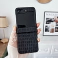 thumbnail image 2 of ELEHOLD Leather Case for Samsung Galaxy Z Flip 6, Crocodile Pattern soft TPU Slim Thin Shockproof Case with Hinge Protection,Black, 2 of 7
