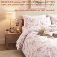 thumbnail image 4 of JOLUSERE 3-Piece Pink Flowering Crabapple Comforter Queen Set, Soft Plants Aesthetic Bedding Set for Adults, 4 of 9