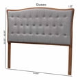 thumbnail image 6 of Baxton Studio Nikita Gray Fabric and Walnut Brown Wood Queen Size Headboard, 6 of 19