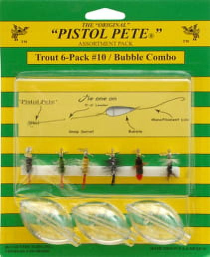 Pistol Pete Fly Lure and Bubble Float Assortment Pack Fishing Terminal  Tackle Set 