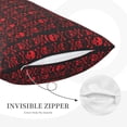 thumbnail image 3 of Sikiie Red Skulls With Crossbones Print Plush Pillow Cover, Wrinkle-proof and Stain-resistant Pillow Protector without Pillow Core, Home Decoration-14"x20", 3 of 6