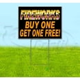 thumbnail image 1 of Fireworks Buy One Get One Free (18" x 24") Yard Sign, Includes Metal Step Stake, 1 of 6