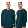 thumbnail image 2 of Unisex Sponge Drop Shoulder Crewneck Sweatshirt, 52/48 Cotton/Polyester Fleece Long Sleeve Winter Sweater (Heather-Slate , 2XL), 2 of 7