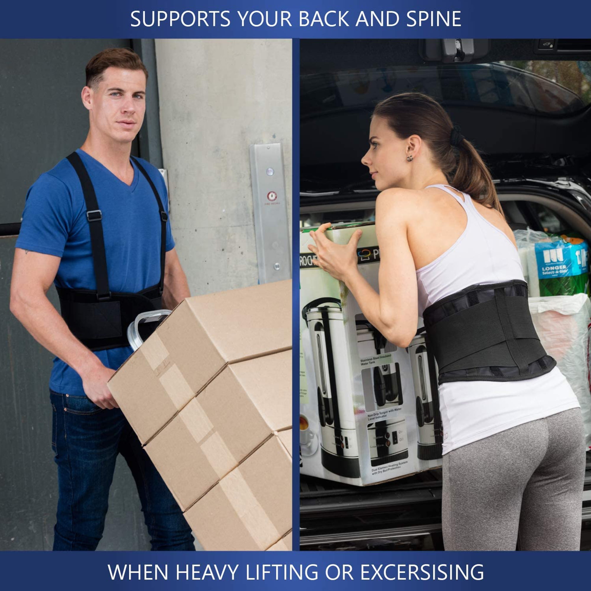 NYOrtho Back Brace Lumbar Support Belt with Suspenders for Lower Back Pain Relief, 6XL