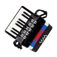 thumbnail image 1 of Accordion 17 Piano Keys 8 Bass Button Mini Accordion Instrument with Retractable Leather Strap Plastic for Beginners, 1 of 7