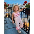 thumbnail image 5 of BemeyourBBs ﻿Toddler Baby Girls Summer Clothes Little Girl Overalls Romper Dady's Mini Letter Sunflower Embroidery Sleeveless Plaid Bell Bottoms Jumpsuit Flare Pants Toddler Girls Summer Outfit, 5 of 9