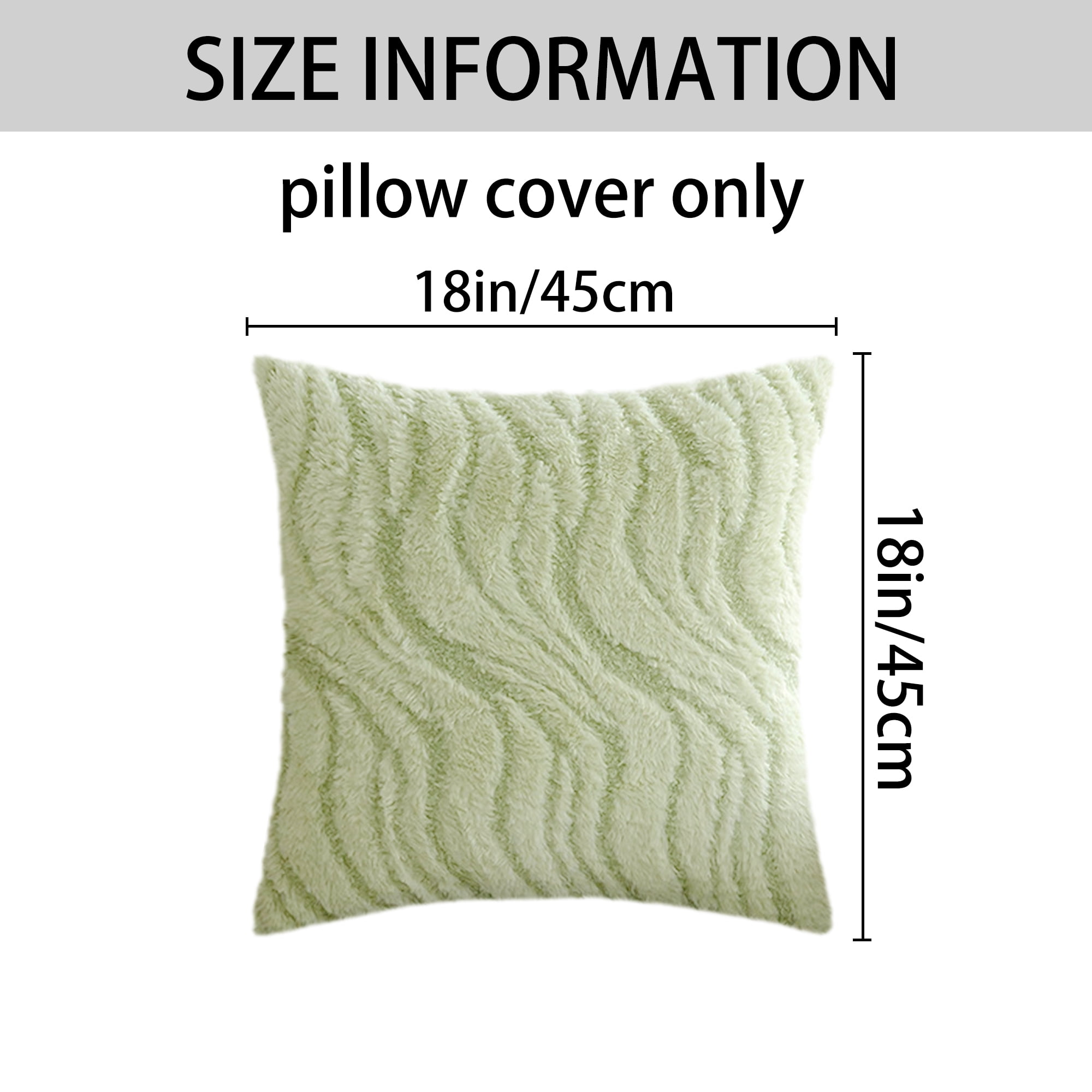 Unique Bargains 2 Pcs Farmhouse Plush Cushion Case Pillow Covers Green 18" x 18"